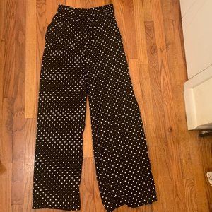 Zara Black and White Palazzo Polka Dot Pants
